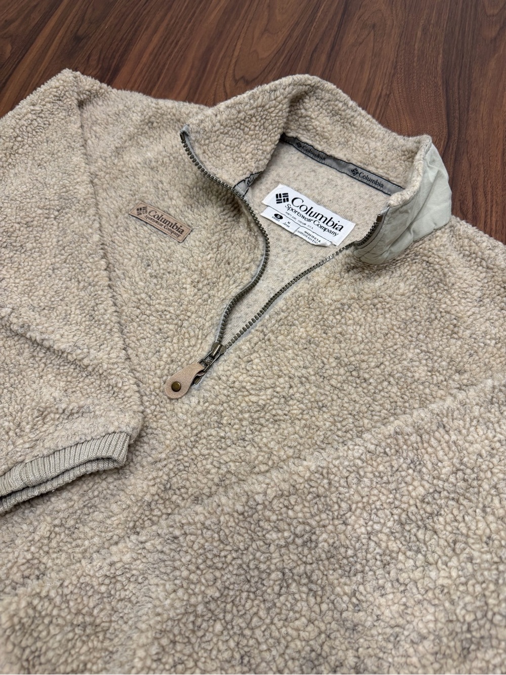 Columbia Men's Sherpa Zip-Up Sweater in Beige